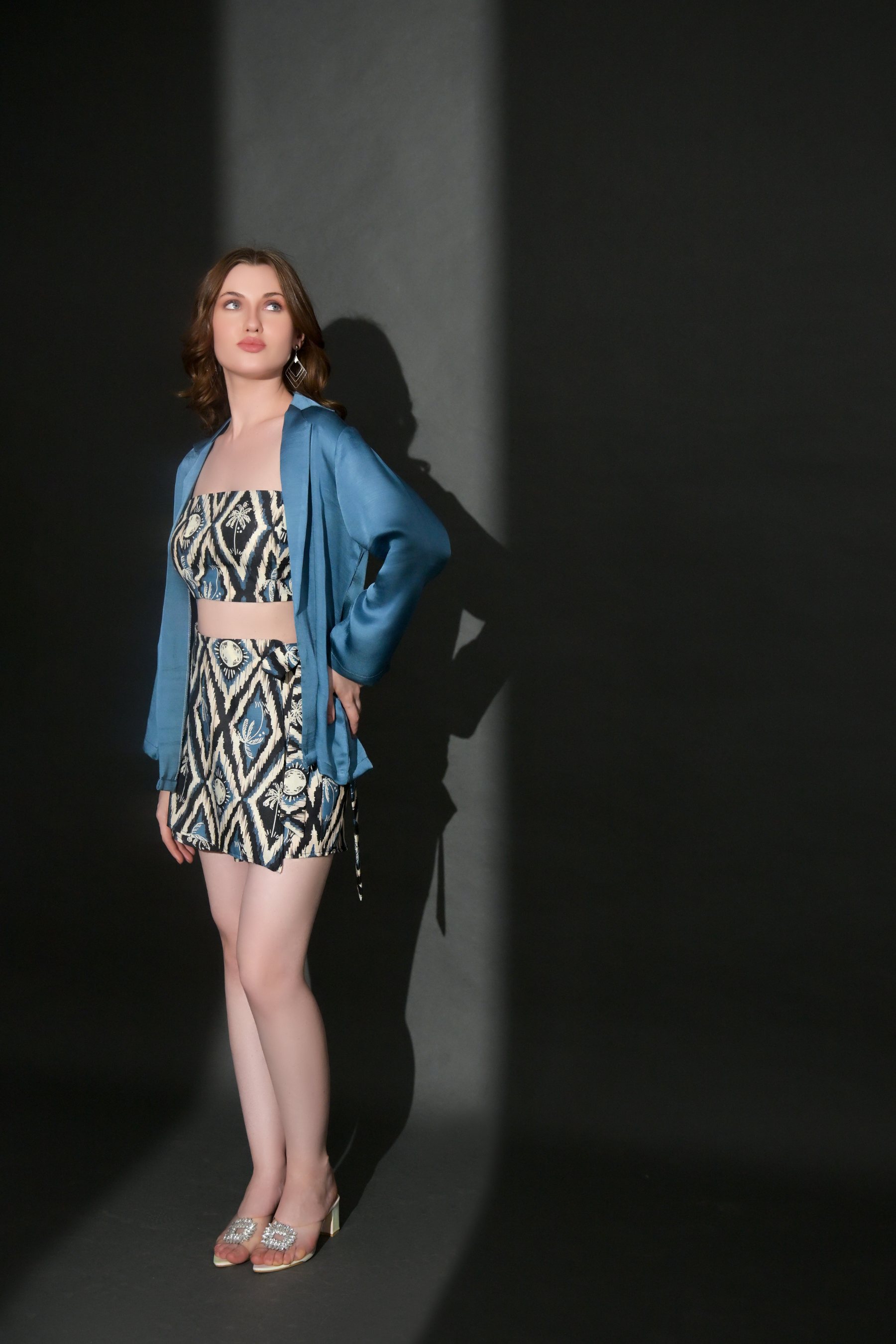 Beautiful Tropical Printed Western Skort with linen cotton (Bottom Only)