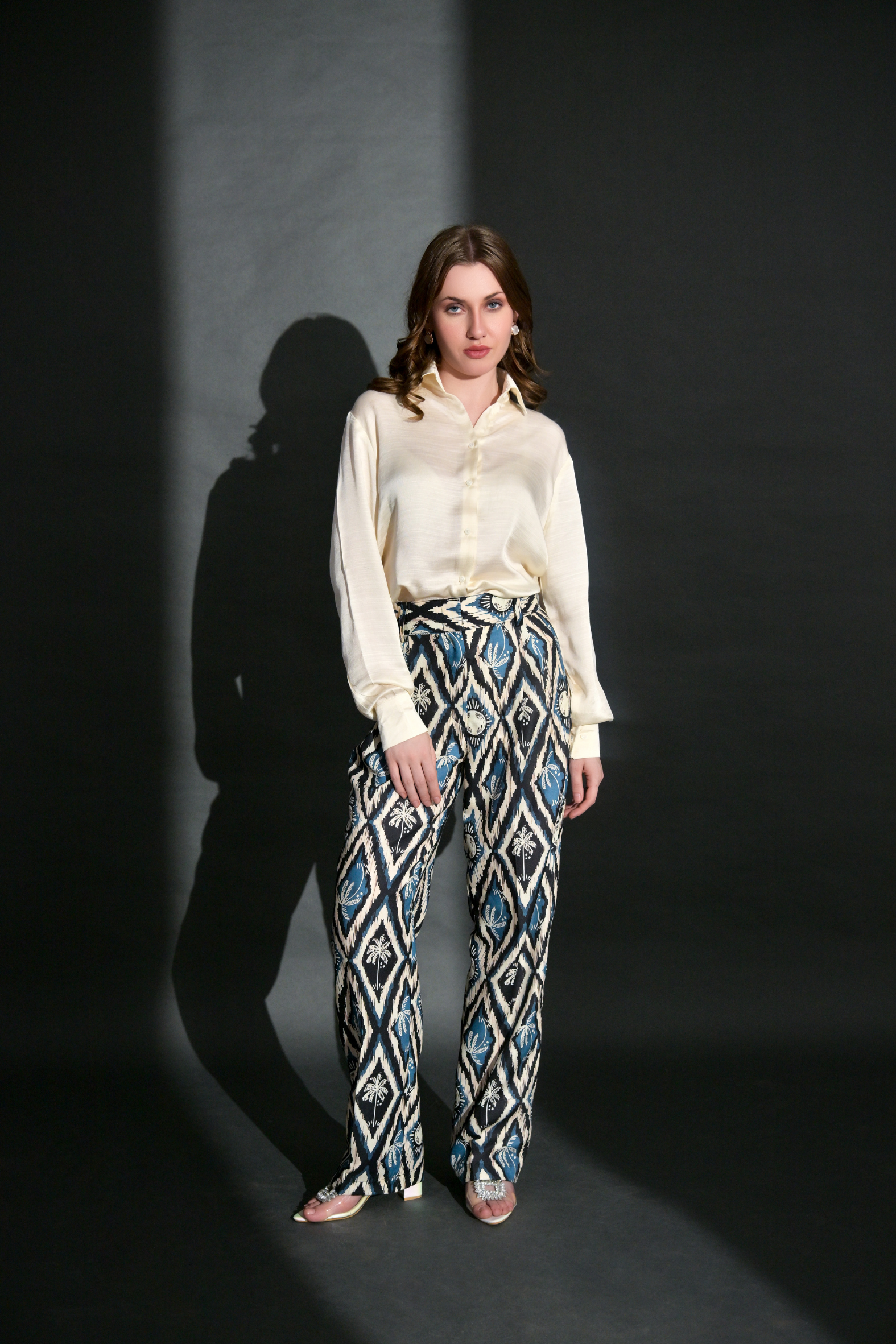 Exotic Tropical Print Linen Cotton Trouser (Bottom Only)