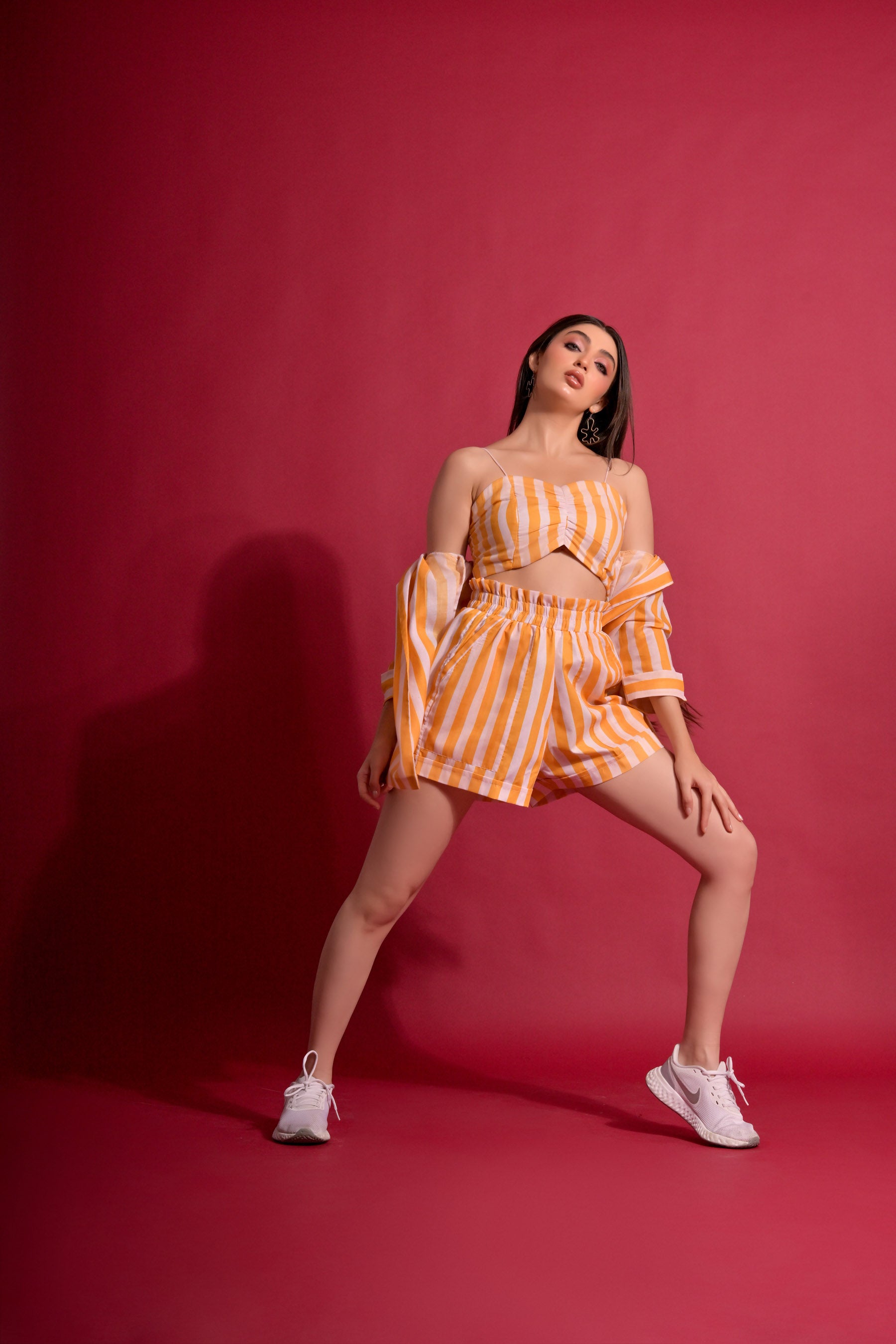 Yellow Striped 3 Piece Co Ords (Combo)