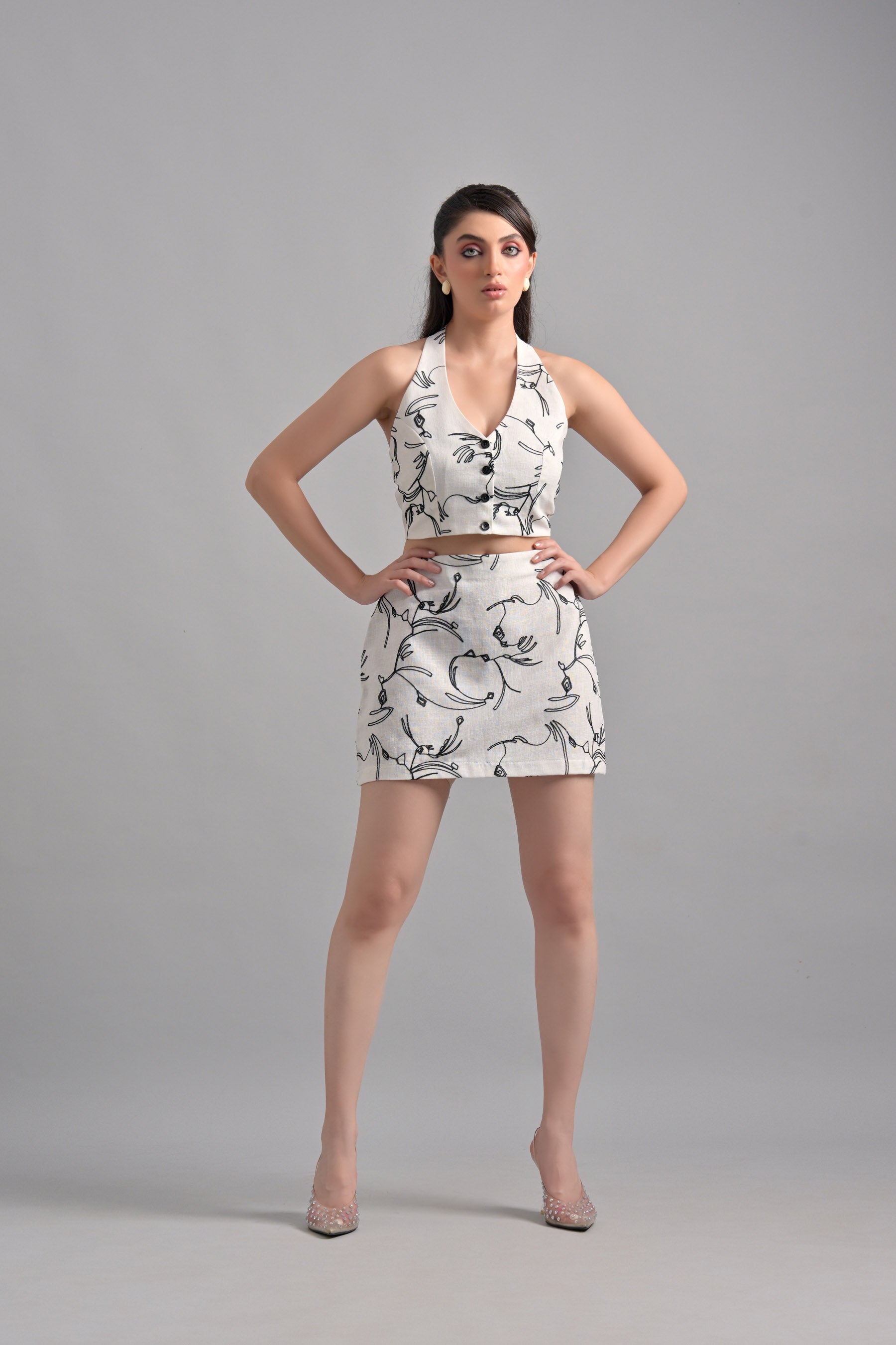 White Ambroidery Linen Cords (Combo)