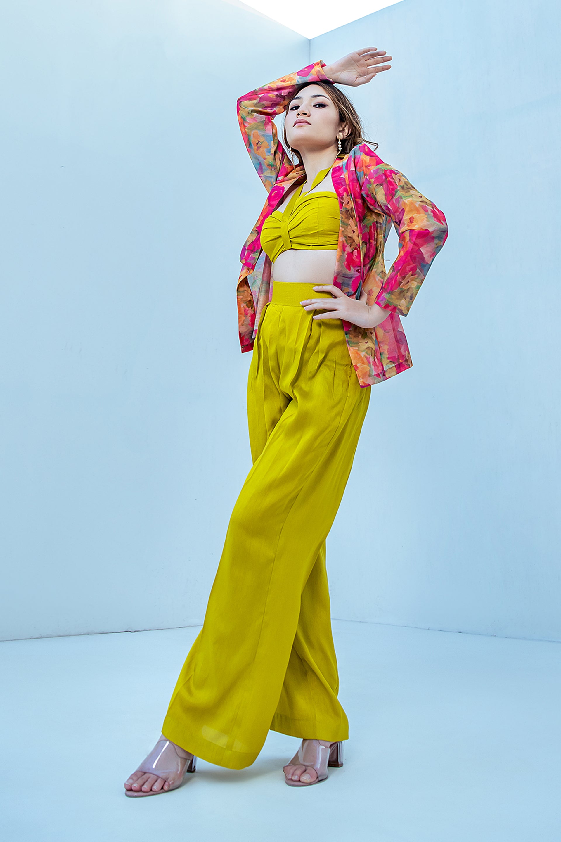 Chic and Vibrant: Pink and Green 3 Piece Set Ensemble for Every Occasion