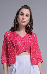 Pink Waist Coat With Blazer (Top Only)