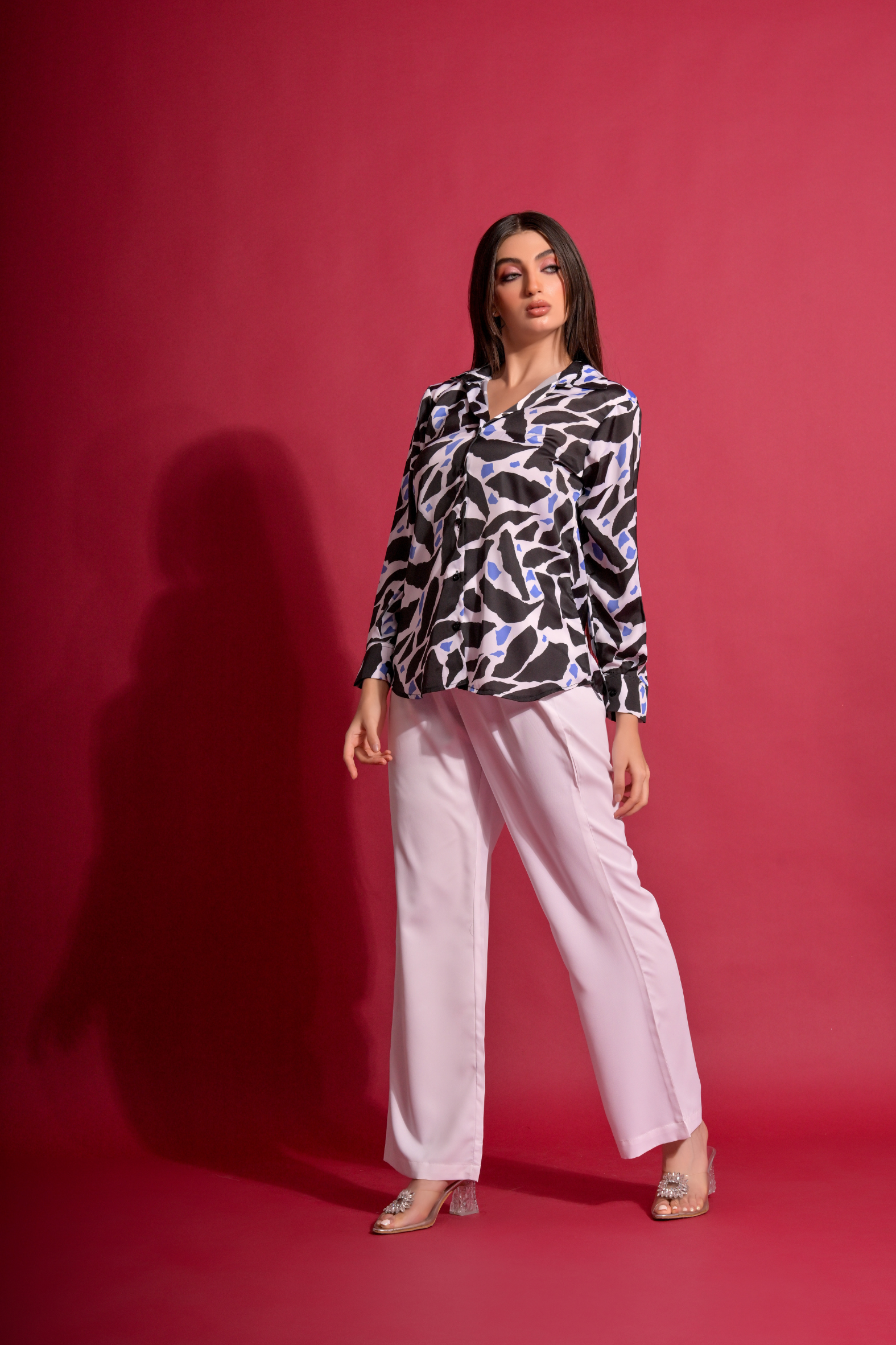 Abstract Relax Fit Shirt With Trouser (Combo)