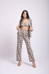 Grey Printed 3 Piece Co Ord Set (Combo)