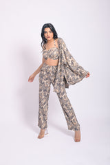 Grey Printed 3 Piece Co Ord Set (Combo)