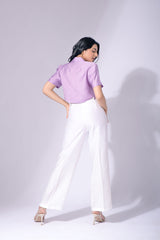 Crop Blazer And White Trouser  (Combo)