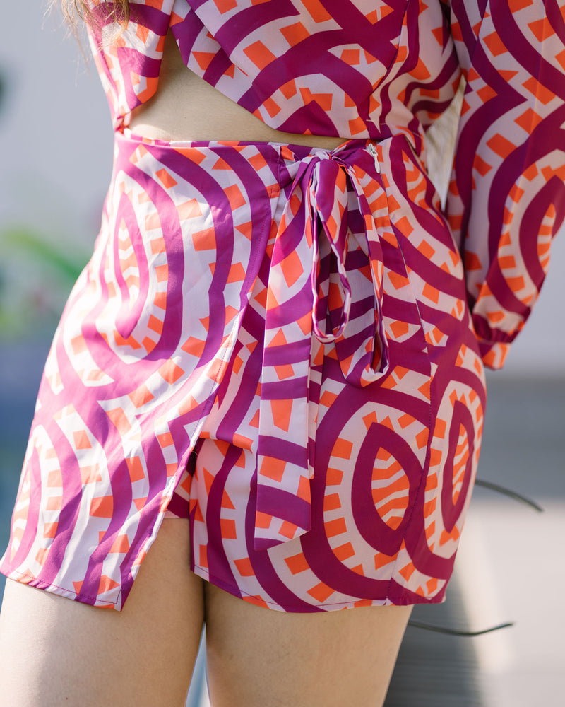 Magenta Printed Co Ord Set (Combo)