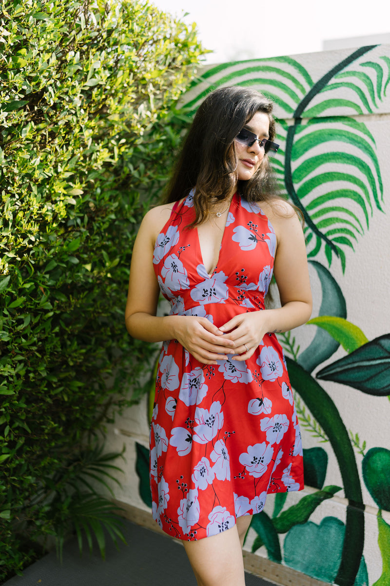 Red Floral Dress