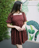 Brown Floral Mini Dress