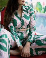 Green Tropical Print Co Ord Set (Combo)