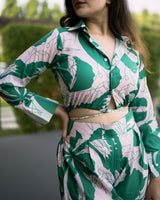 Green Tropical Print Co Ord Set (Combo)