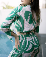 Green Tropical Print Co Ord Set (Combo)