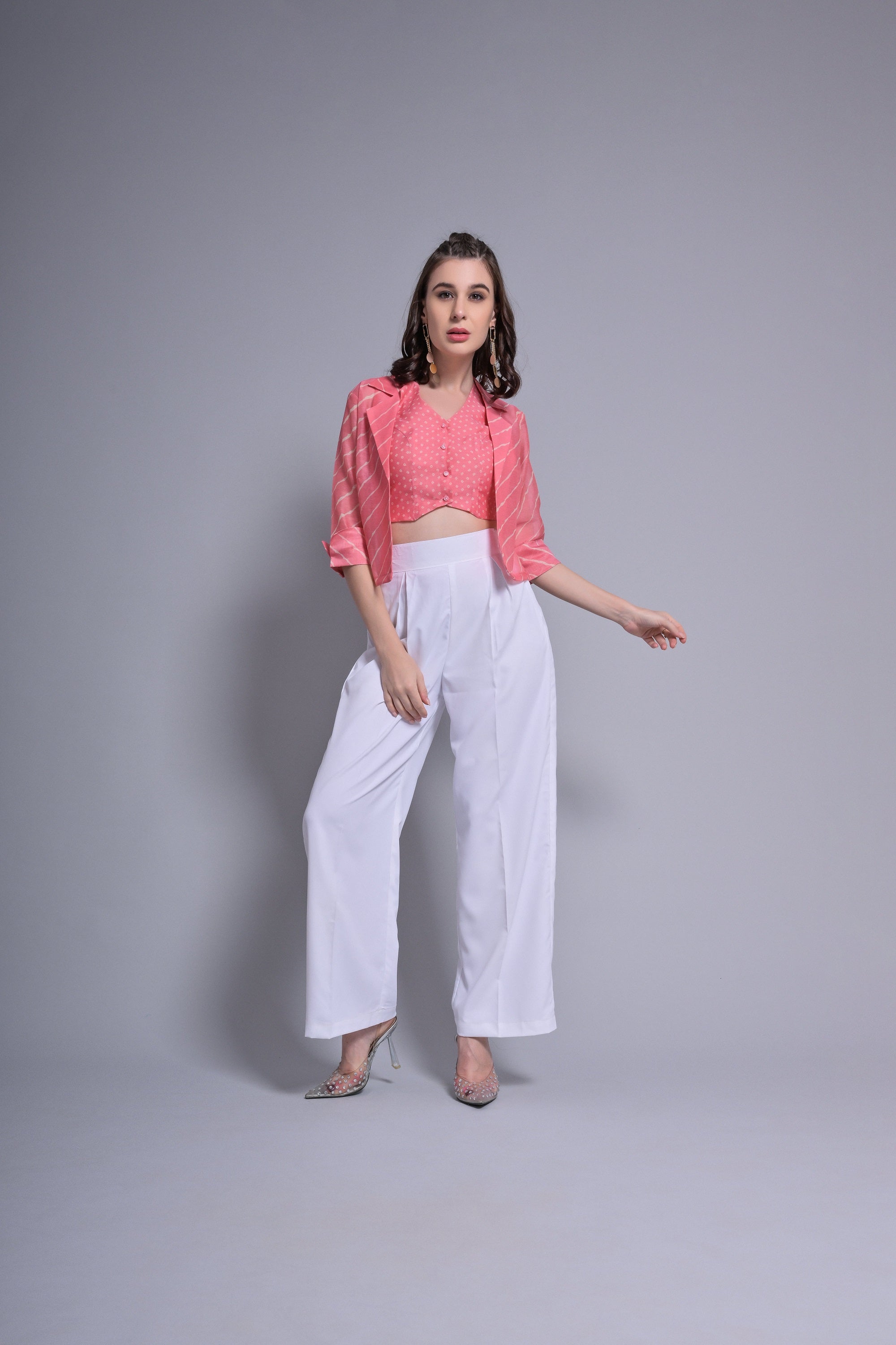 Peach Waistcoat with Blazer & Trouser