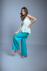 Ivory Top With Firozi Trouser (Combo)