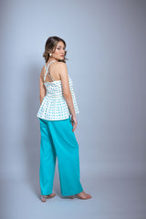 Ivory Top With Firozi Trouser (Combo)