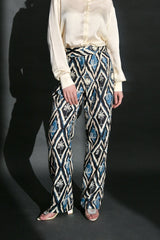 Exotic Tropical Print Linen Cotton Trouser(Bottom Only)