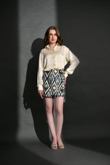 Beautiful Tropical Printed Western Skort with linen cotton (Bottom Only)