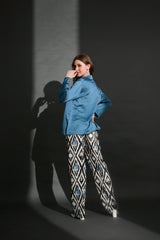 Exotic Tropical Print Linen Cotton Trouser(Bottom Only)