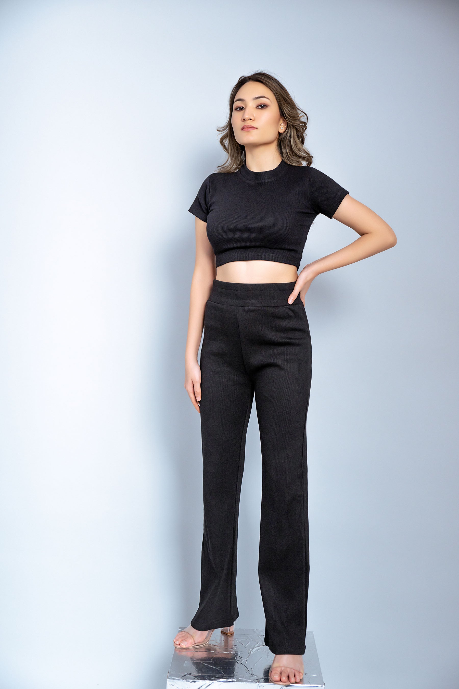 Black Ribbed Co Ord Set (Combo)