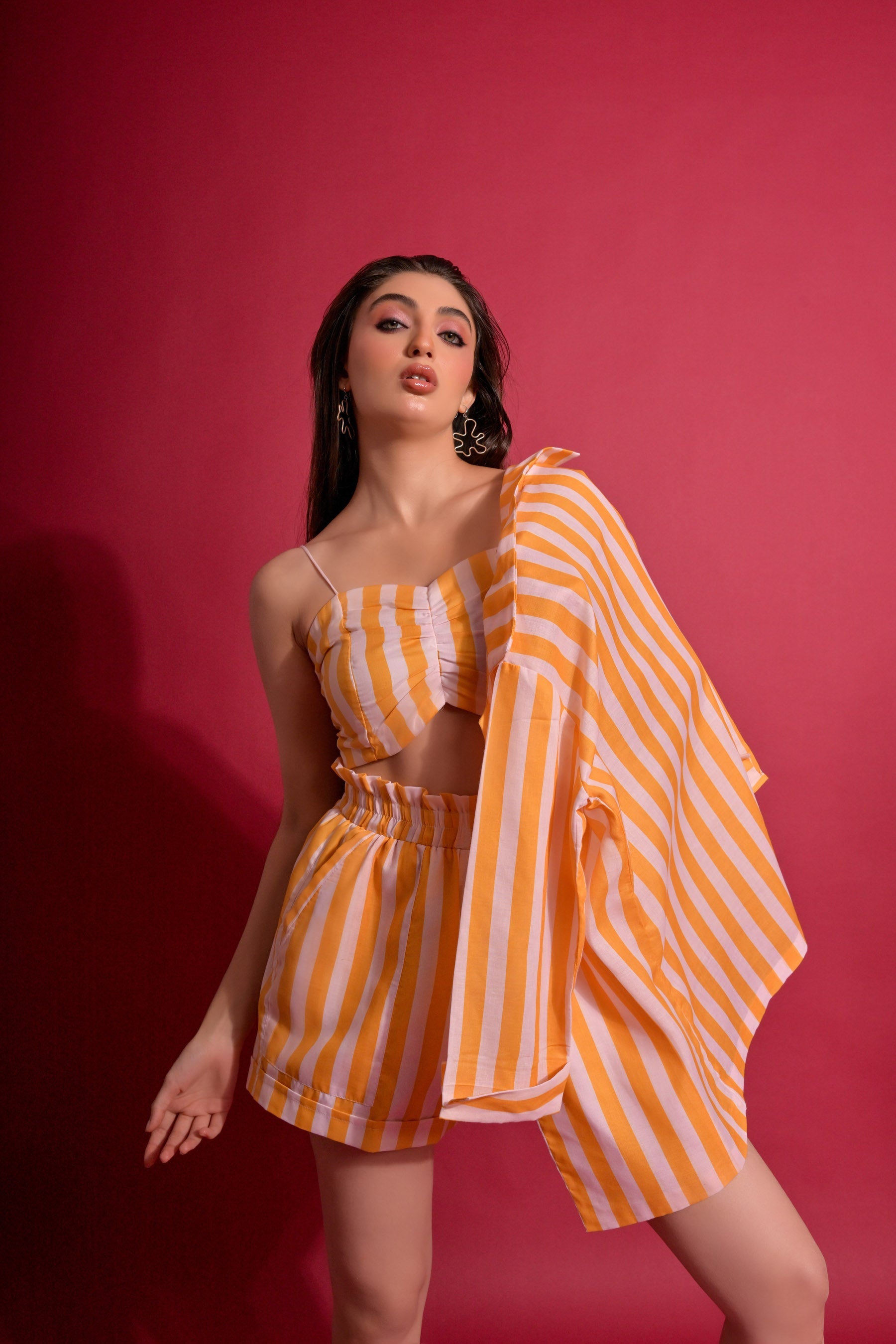 Yellow Striped 3 Piece Co Ords (Combo)