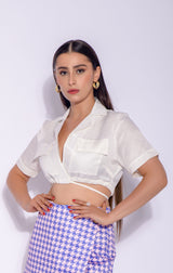 White Crop Shirt (Top Only)