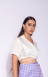 White Crop Shirt (Top Only)